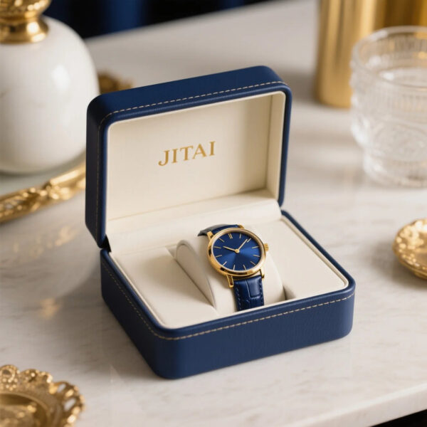 WPB001 Elegant Navy Blue Leather Watch box 2